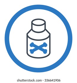 Poison Bottle vector icon. Style is bicolor flat rounded symbol, smooth blue colors, rounded angles, white background.