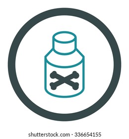Poison Bottle vector icon. Style is bicolor flat rounded symbol, soft blue colors, rounded angles, white background.