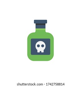 Poison bottle vector icon symbol isolated on white background