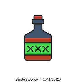 Poison bottle vector icon symbol isolated on white background