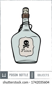 Poison bottle Vector illustration - Hand drawn