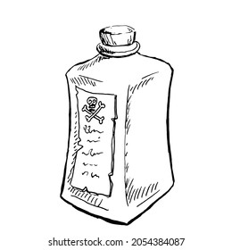 Poison bottle vector illustration isolated on white backgroun