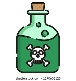 Poison bottle vector illustration in line color design