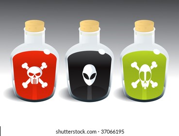 Poison bottles drawing