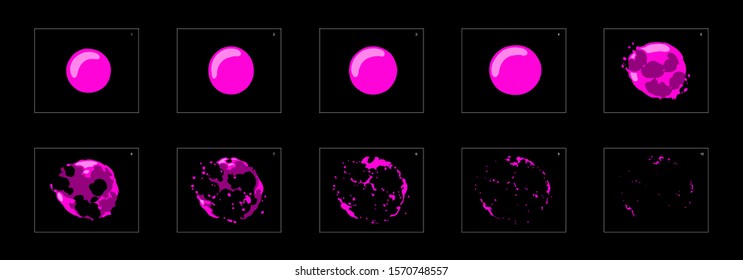 poison bubble explosion animation effect. poison bubble sprite sheet animation for game development, motion graphic or mobile games.