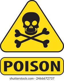 Poison chemical, gas skull sign warning notice vector