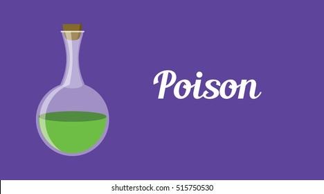 poison concept illustration with green bottle liquid vector graphic
