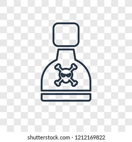 Poison concept vector linear icon isolated on transparent background, Poison concept transparency concept in outline style