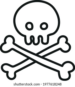 poison crossbones in doodle style