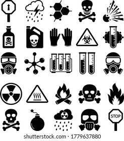 
Poison & Danger Symbols Vector icons set every single icon can be easily modify or edit
