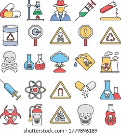 
Poison & Danger Symbols Vector icons set every single icon can be easily modify or edit
