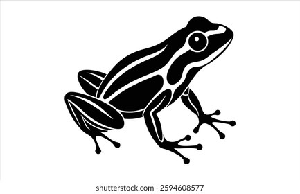 Poison Dart Frog Black Silhouette Design