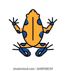 poison dart frog color flat icon for digital and print projects. South american animals. Minimal clean icons for apps and websites. Modern simple icons for UI UX and branding