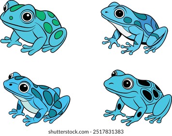 Gift Dart Frog Vektorgrafik | Cartoon | Clipart | Line Art Design