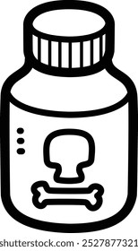 Poison doodle vector icon and illustration