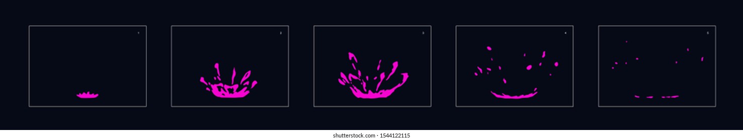 poison drop splash special effect animation. poison burst frames for flash animation in games, cartoon or something else.