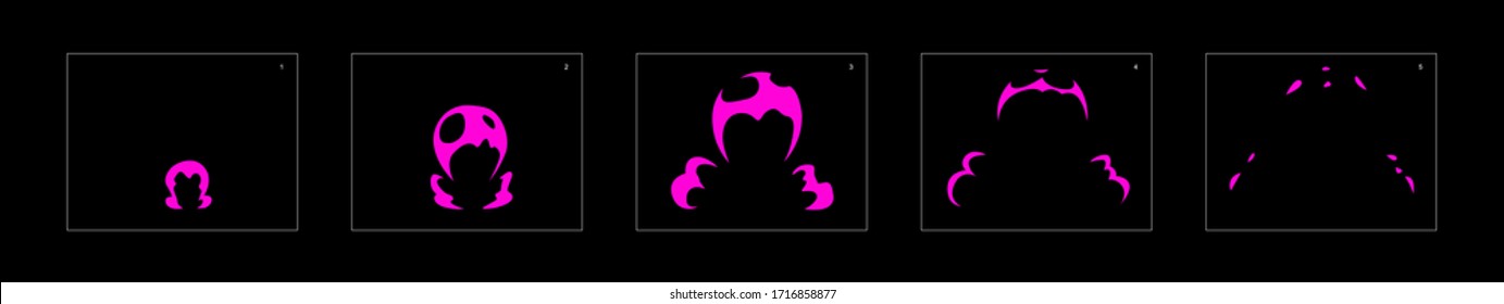 Poison explosion effect. Explosion Animation effect. Animation Sprite sheet for games, cartoon or animation. vector style animation effect 1144.
