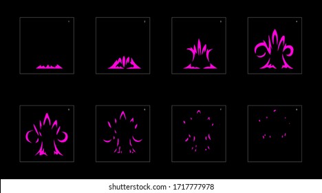 Poison explosion effect. Explosion Animation effect. Animation Sprite sheet for games, cartoon or animation. vector style animation effect 1156.