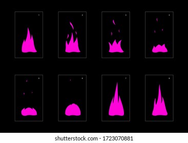 Efecto de explosión de veneno. Efecto Animación de explosión. Animación Sprite hoja para juegos, dibujos animados o animaciones. efecto de animación de estilo vectorial 1294.