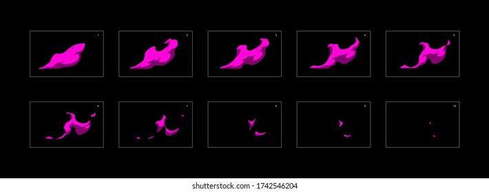 Poison explosion effect. Blast animation effect. Animation Sprite sheet for games, cartoon or animation. vector style animation effect 20018.