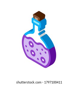 Poison Flask Icon Vector. Isometric Poison Flask sign. color isolated symbol illustration