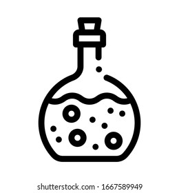 Poison Flask Icon Vector. Outline Poison Flask Sign. Isolated Contour Symbol Illustration