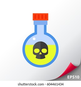Poison in flask vector icon