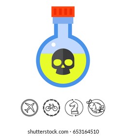 Poison in flask vector icon