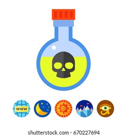 Poison in flask vector icon