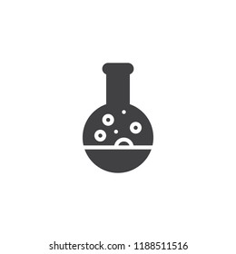 Poison flask vector icon. filled flat sign for mobile concept and web design. Test tube with potion bubbles simple solid icon. Science symbol, logo illustration. Pixel perfect vector graphics