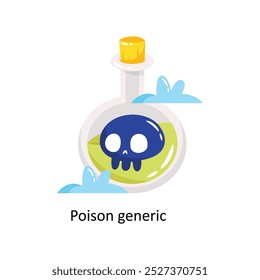 Poison generic doodle vector outline Sticker. EPS 10 file