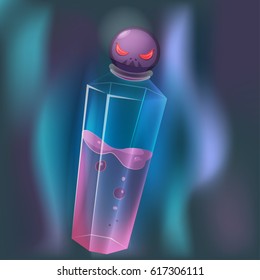 Poison Glass Bottle Skull Cork Vector