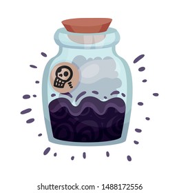 Poison in a glass jar. Vector illustration on a white background.