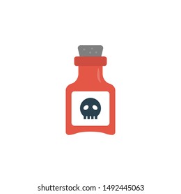 poison glyph flat vector icon