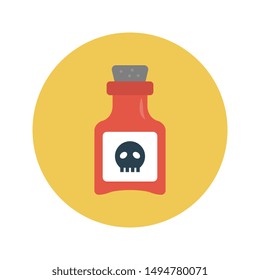 poison glyph flat vector icon