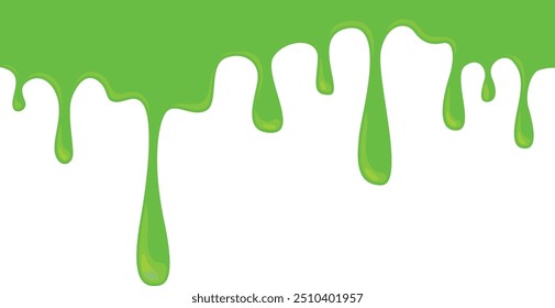 Poison green fluid drops border. Radioactive goo