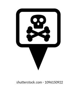 poison here. Map marker with skull symbol.