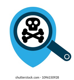 poison here. Map marker with skull symbol.