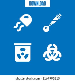 poison icon. 4 poison vector set. biological hazard, jellyfish, chemical and insecticide icons for web and design about poison theme