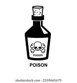 Poison icon. Poison bottle icon isolated on background vector illustration.