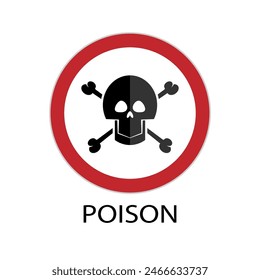 Poison Icon. Crossbones, Skull. Toxic, Venom. Dangerous, Lethal Material Symbol. 