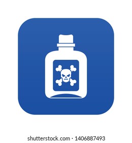 Poison icon digital blue for any design isolated on white vector illustration
