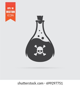 Poison icon in flat style isolated on grey background. For your design, logo. Vector illustration.