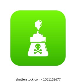 Poison icon green vector isolated on white background
