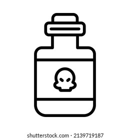 Poison Icon. Line Art Style Design Isolated On White Background