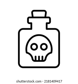 Poison Icon. Line Art Style Design Isolated On White Background