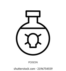 poison icon. Line Art Style Design Isolated On White Background