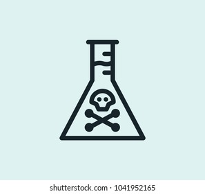 Poison icon line isolated on clean background. Poison icon concept drawing icon line in modern style. Vector illustration for your web site mobile logo app UI design.