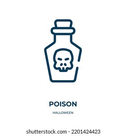 Poison icon. Linear vector illustration from halloween collection. Outline poison icon vector. Thin line symbol for use on web and mobile apps, logo, print media.
