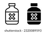 Poison icon with outline and glyph style.